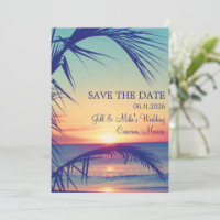 Tropical Beach Mexique Mariage Enregistrer la date