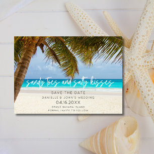 Save The Date Tropical Beach Salty Baisers Mariage Enregistrer L