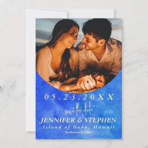 Save The Date Tropical Blue Ocean Beach Chic Destination Mariage