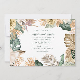Save The Date Tropical Floral Love and the Beach Photo