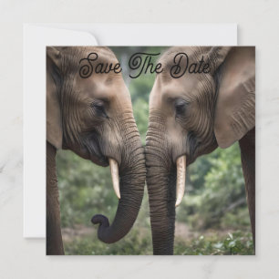 Save The Date "Trunk to Trunk : A Gentle Elephant Embrasser"