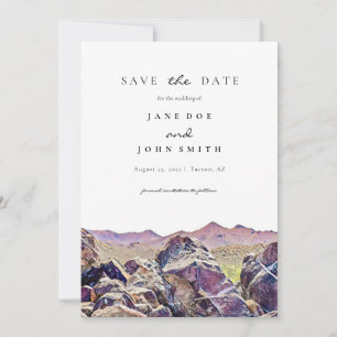 Save The Date Tucson Arizona Desert Mountain Enregistrer La Date