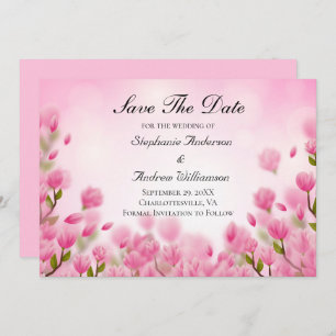 Save The Date Tulipes roses Fleurs Mariage floral