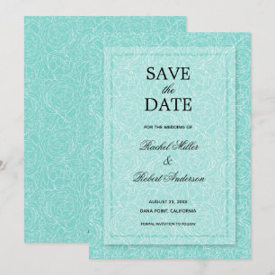 Save The Date Turquoise florale