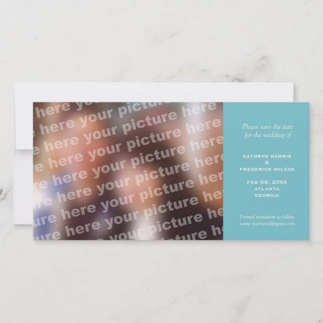 Save The Date Turquoise mariage simple enregistrer la date faire (Devant)
