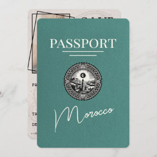 Save The Date Turquoise Maroc Passeport Enregistrer La Date