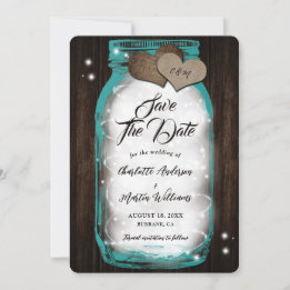 Save The Date Turquoise Mason Jar Chaîne Lumières Barre Mariage