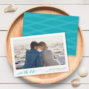 Save The Date Turquoise Turquoise Relax Script Enregistrer la ph
