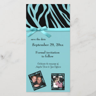 Save The Date Turquoise Zebra Enregistrer La Date Annonce