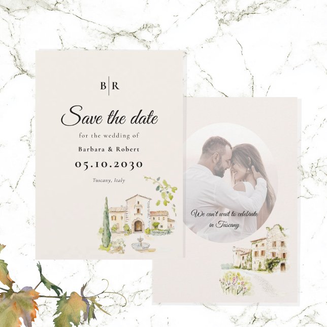 Save The Date Tuscany Italy Destination Wedding (Créateur téléchargé)