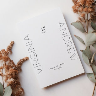 Save The Date Tyographie minimaliste moderne Gros noms Photo