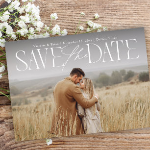 Save The Date Type moderne Calligraphie Script superposer photo