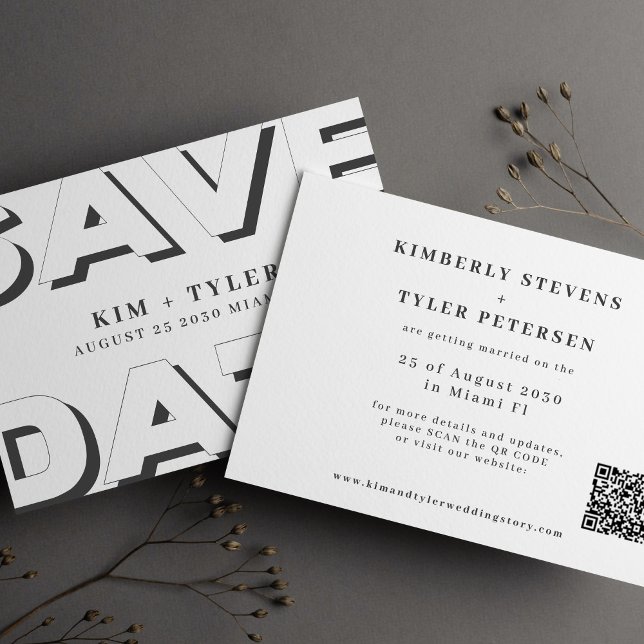 Save The Date Type moderne QR CODE mariage (Créateur téléchargé)