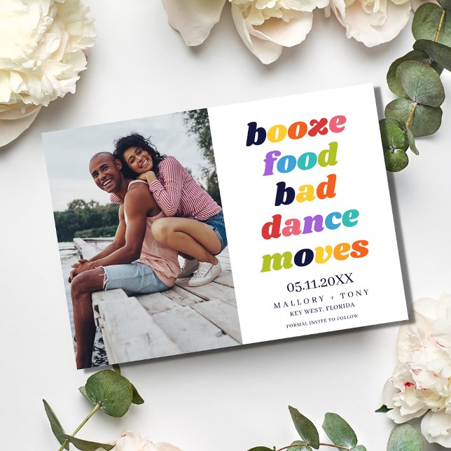 Save The Date Typographie amusante Mariage photo Enregistrer la  (Funny Typography Photo Wedding Save the Date)