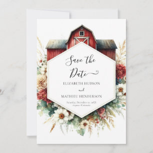 Save The Date Typographie Boho Barnyard Mariage