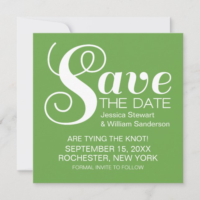 Save The Date Typographie chic Enregistrer l'Invitation de date, (Devant)