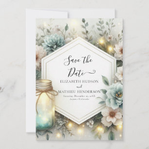 Save The Date Typographie Chic Mason Jar Mariage
