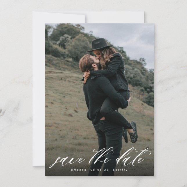Save The Date Typographie de la calligraphie moderne Photo à sup (Devant)