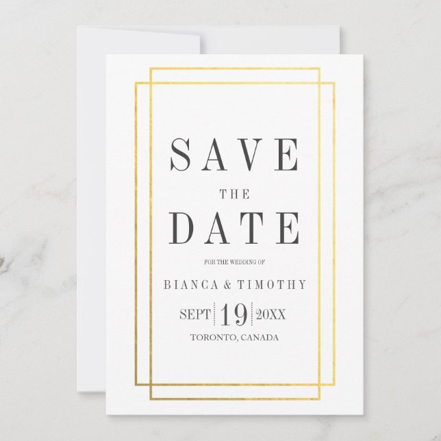 Save The Date Typographie de l'hôtel de ville Sauvez la date (Devant)