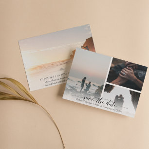 Save The Date Typographie de script Enregistrer la date 4 Collag