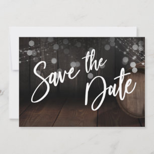 Save The Date Typographie Décontractée audacieuse Brown en bois