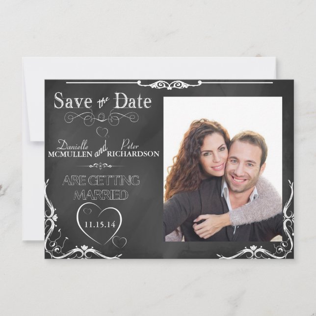 Save The Date Typographie du tableau à pas Enregistrer la date P (Devant)
