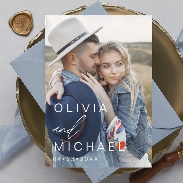 Save The Date Typographie élégante Enregistrer la date de la pho (Créateur téléchargé)