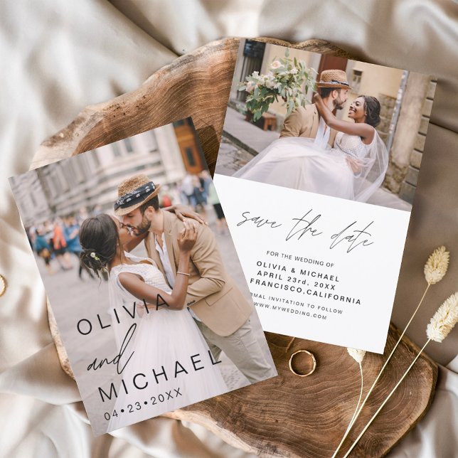Save The Date Typographie Élégante Enregistrer la Date Photo Min (Créateur téléchargé)