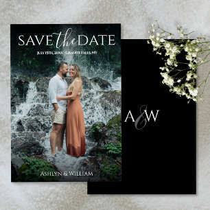 Save The Date Typographie Élégante Moderne Photo 