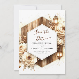 Save The Date Typographie florale Mariage rustique