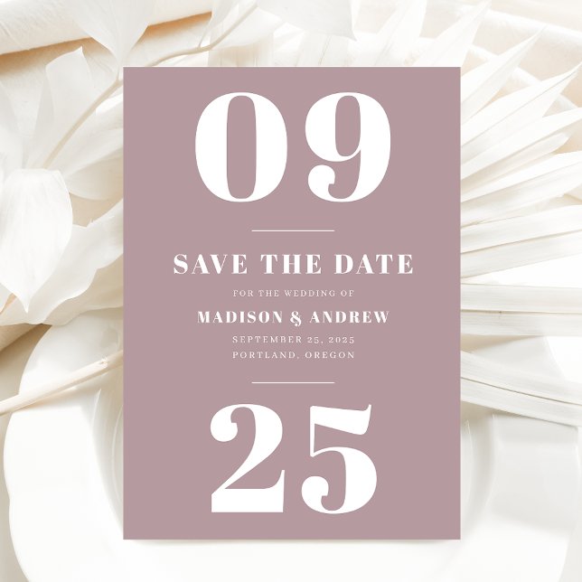 Save The Date Typographie Gras Mauve Violet Enregistrer la Date (Créateur téléchargé)