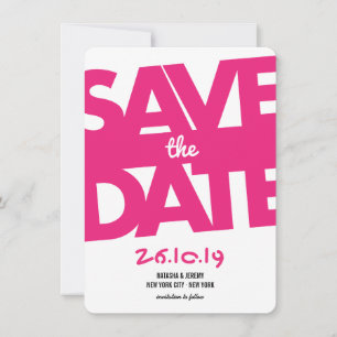 Save The Date Typographie Gras Moderne Photo Élégante Enregistre