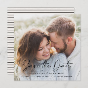 Save The Date Typographie manuscrite moderne mariage 1 photo enr