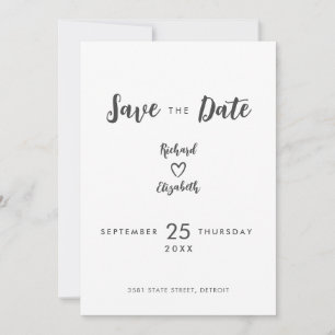 Save The Date Typographie minimale Mariage moderne Enregistrer l