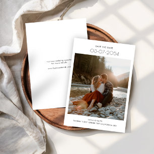 Save The Date Typographie minimaliste moderne Mariage photo rust