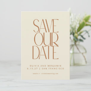Save The Date Typographie Moderne de Milieu de Siècle Élégante R