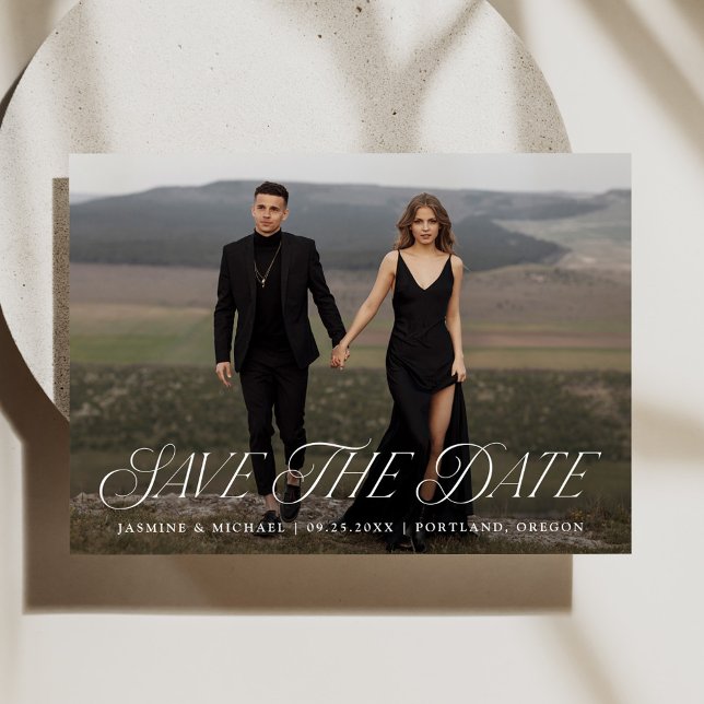 Save The Date Typographie moderne élégante Mariage photo (Créateur téléchargé)