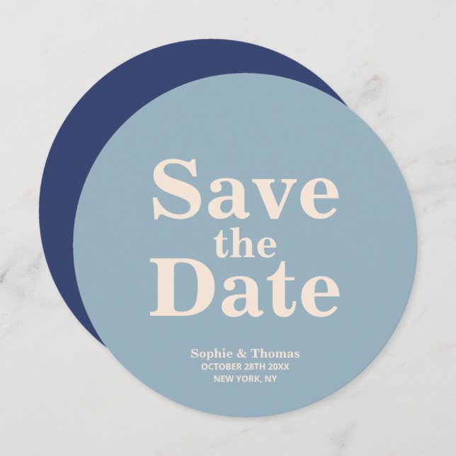 Save The Date Typographie moderne Gras Mariage Enregistrer la da (Devant / Derrière)