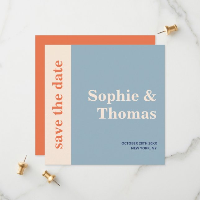 Save The Date Typographie moderne Gras Mariage Enregistrer la da (Devant/Arrière en situation)
