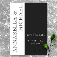 Typographie moderne Mariage noir blanc