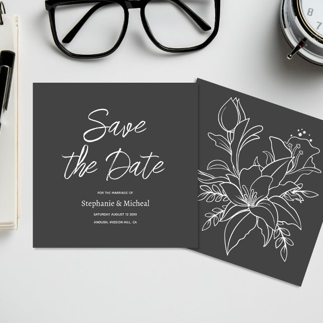 Save The Date Typographie moderne - Noir doux (Créateur téléchargé)