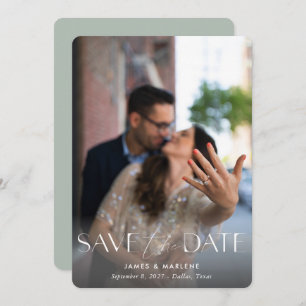 Save The Date Typographie moderne Sage Photo QR Code Mariage
