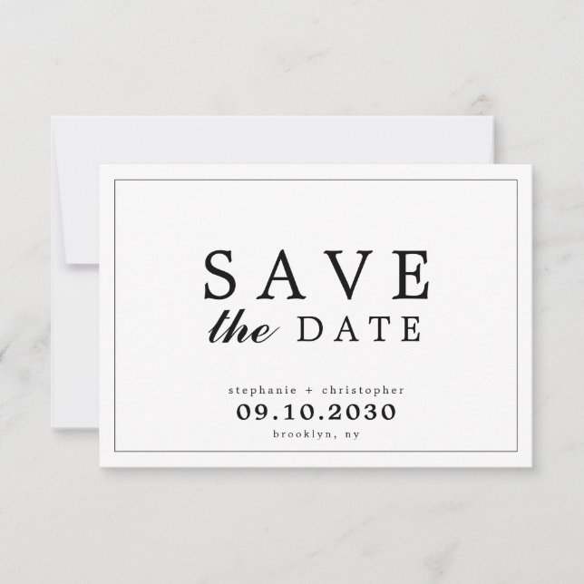 Save The Date Typographie moderne simple et élégante Enregistrer (Devant)