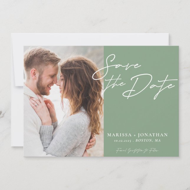 Save The Date Typographie Moderne Simple Photo  (Devant)