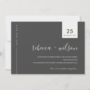 SAVE THE DATE TYPOGRAPHIE NOIRE ET BLANCHE MODERNE DE SCANDI MIN