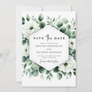 Save The Date Typographie rustique Eucalyptus Mariage numérique