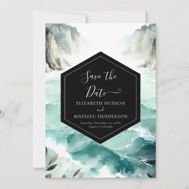 Save The Date Typographie Rustique Mariage nautique (Devant)