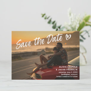 Save The Date Typographie simple Bold Coeur Mariage moderne
