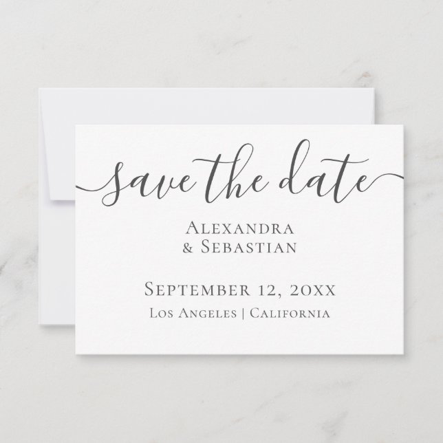 Save The Date Typographie Simple Élégante Mariage Enregistrer La (Devant)