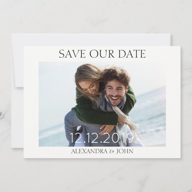 Save The Date Typographie simple Enregistrer notre date Invitati (Devant)